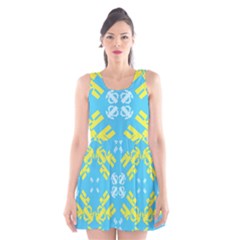 Abstract Pattern Geometric Backgrounds   Scoop Neck Skater Dress by Eskimos