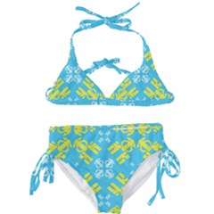 Abstract Pattern Geometric Backgrounds   Kids  Classic Bikini Set by Eskimos