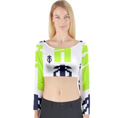 Abstract Pattern Geometric Backgrounds   Long Sleeve Crop Top by Eskimos