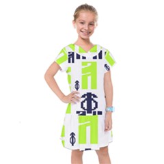 Abstract Pattern Geometric Backgrounds   Kids  Drop Waist Dress by Eskimos