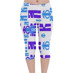 Abstract Pattern Geometric Backgrounds   Velvet Capri Leggings  by Eskimos