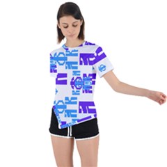 Abstract Pattern Geometric Backgrounds   Asymmetrical Short Sleeve Sports Tee by Eskimos