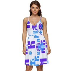 Abstract Pattern Geometric Backgrounds   V-neck Pocket Summer Dress  by Eskimos