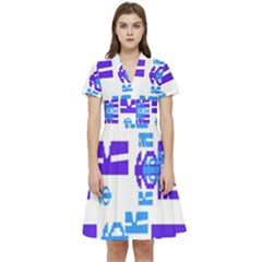 Abstract Pattern Geometric Backgrounds   Short Sleeve Waist Detail Dress by Eskimos