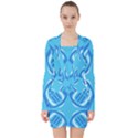 Abstract pattern geometric backgrounds   V-neck Bodycon Long Sleeve Dress View1