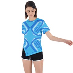 Abstract Pattern Geometric Backgrounds   Asymmetrical Short Sleeve Sports Tee by Eskimos