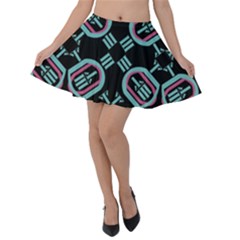 Abstract Pattern Geometric Backgrounds   Velvet Skater Skirt by Eskimos
