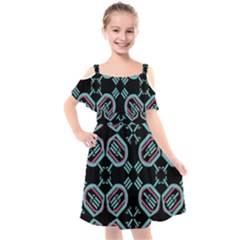 Abstract Pattern Geometric Backgrounds   Kids  Cut Out Shoulders Chiffon Dress by Eskimos