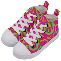 Abstract Pattern Geometric Backgrounds   Kids  Mid-top Canvas Sneakers by Eskimos