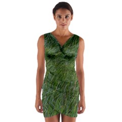 Green Carpet Wrap Front Bodycon Dress by DimitriosArt