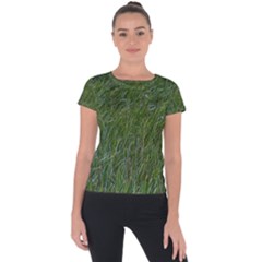 Green Carpet Short Sleeve Sports Top  by DimitriosArt