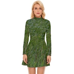 Green Carpet Long Sleeve Velour Longline Dress by DimitriosArt