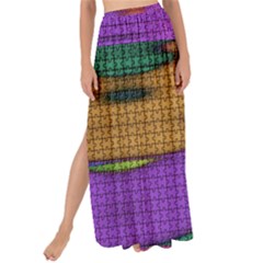 Puzzle Landscape In Beautiful Jigsaw Colors Maxi Chiffon Tie-up Sarong by pepitasart