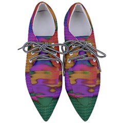 Puzzle Landscape In Beautiful Jigsaw Colors Pointed Oxford Shoes by pepitasart