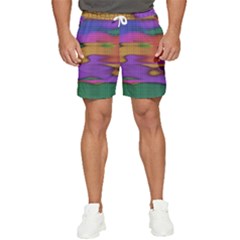 Puzzle Landscape In Beautiful Jigsaw Colors Men s Runner Shorts by pepitasart
