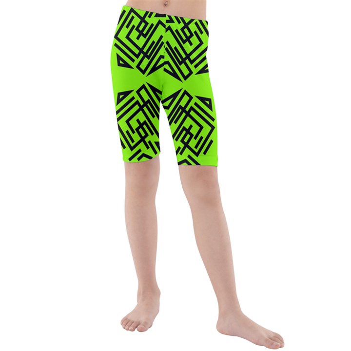 Abstract pattern geometric backgrounds   Kids  Mid Length Swim Shorts