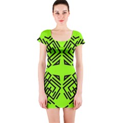 Abstract Pattern Geometric Backgrounds   Short Sleeve Bodycon Dress by Eskimos