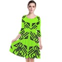 Abstract pattern geometric backgrounds   Quarter Sleeve Waist Band Dress View1