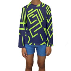 Abstract Pattern Geometric Backgrounds   Kids  Long Sleeve Swimwear by Eskimos