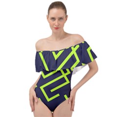 Abstract Pattern Geometric Backgrounds   Off Shoulder Velour Bodysuit  by Eskimos