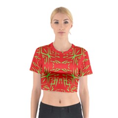 Abstract Pattern Geometric Backgrounds   Cotton Crop Top by Eskimos