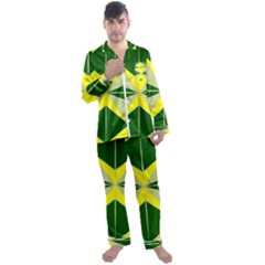 Abstract Pattern Geometric Backgrounds   Men s Long Sleeve Satin Pajamas Set by Eskimos