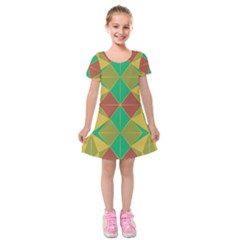 Abstract Pattern Geometric Backgrounds   Kids  Short Sleeve Velvet Dress