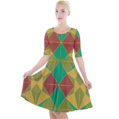 Abstract Pattern Geometric Backgrounds   Quarter Sleeve A-line Dress by Eskimos