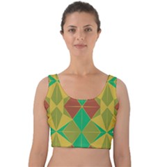 Abstract Pattern Geometric Backgrounds   Velvet Crop Top by Eskimos