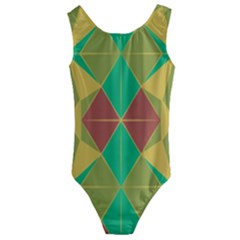 Abstract Pattern Geometric Backgrounds   Kids  Cut-out Back One Piece Swimsuit by Eskimos