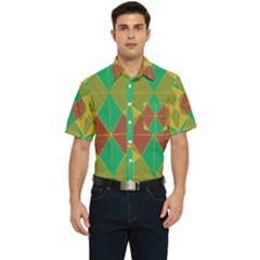 Abstract Pattern Geometric Backgrounds   Men s Short Sleeve Pocket Shirt 