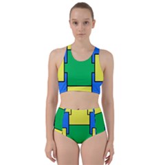 Abstract Pattern Geometric Backgrounds   Racer Back Bikini Set by Eskimos