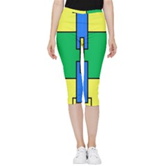 Abstract Pattern Geometric Backgrounds   Inside Out Lightweight Velour Capri Leggings  by Eskimos