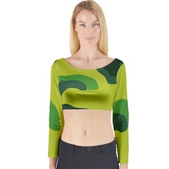 Abstract Pattern Geometric Backgrounds   Long Sleeve Crop Top by Eskimos