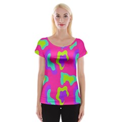 Abstract Pattern Geometric Backgrounds   Cap Sleeve Top by Eskimos