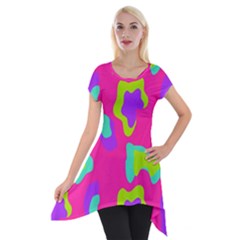 Abstract Pattern Geometric Backgrounds   Short Sleeve Side Drop Tunic by Eskimos