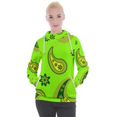 Floral Pattern Paisley Style Paisley Print  Doodle Background Women s Hooded Pullover by Eskimos