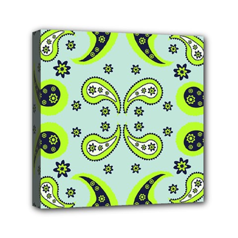 Floral Pattern Paisley Style  Mini Canvas 6  X 6  (stretched)