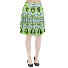 Floral Pattern Paisley Style  Pleated Skirt by Eskimos