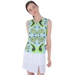 Floral Pattern Paisley Style  Women s Sleeveless Sports Top by Eskimos