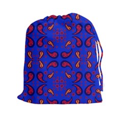 Floral Pattern Paisley Style  Drawstring Pouch (2xl) by Eskimos