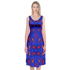 Floral Pattern Paisley Style  Midi Sleeveless Dress by Eskimos