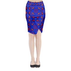 Floral Pattern Paisley Style  Midi Wrap Pencil Skirt by Eskimos