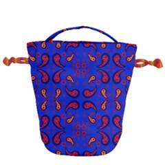 Floral Pattern Paisley Style  Drawstring Bucket Bag by Eskimos