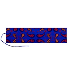 Floral Pattern Paisley Style  Roll Up Canvas Pencil Holder (l) by Eskimos