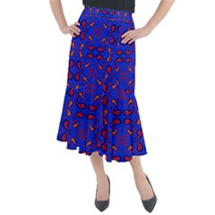 Floral Pattern Paisley Style  Midi Mermaid Skirt by Eskimos