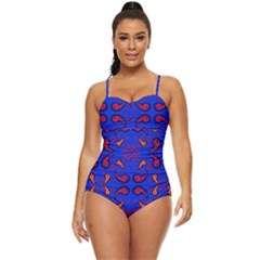 Floral Pattern Paisley Style  Retro Full Coverage Swimsuit by Eskimos