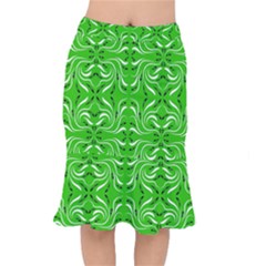 Floral Folk Damask Pattern  Short Mermaid Skirt by Eskimos