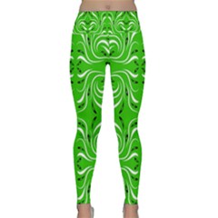 Floral Folk Damask Pattern  Lightweight Velour Classic Yoga Leggings by Eskimos