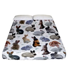 Funny Bunny Fitted Sheet (california King Size) by SychEva
